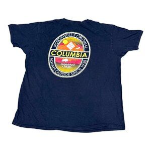 Columbia Mens XXL Graphic T-Shirt Navy Blue Cotton Comfortable Casual Tee Soft